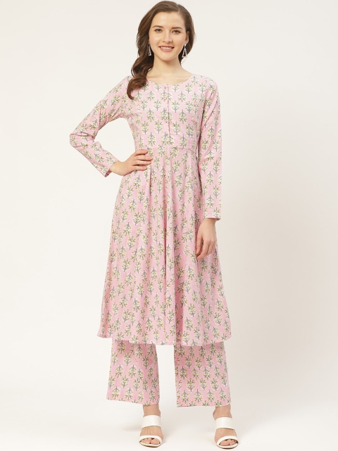 

Aayna Women Pink Printed Kurta with Trousers