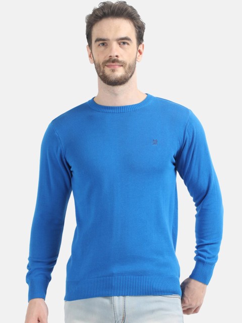 

Monte Carlo Men Blue Solid Pullover Sweater