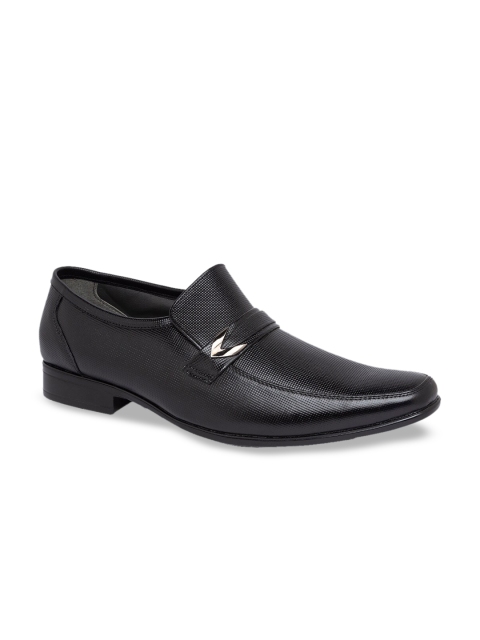 

Regal Men Black Textured Leather Formal Slip-Ons
