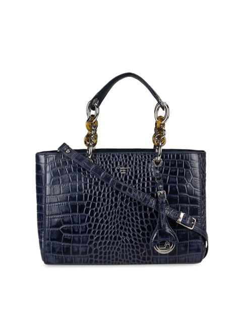 

Da Milano Blue Textured Handheld Bag