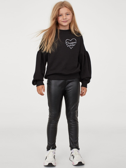 

H&M Girls Black Skinny Fit High Twill Trousers