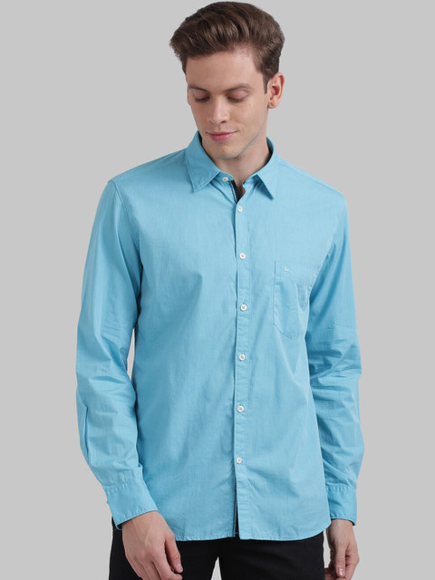 

Parx Men Blue Regular Fit Solid Casual Shirt