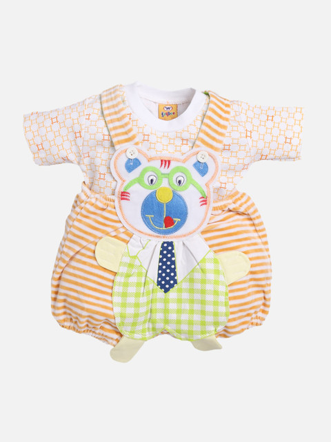 

Jaybee Infant Boys Orange & White Printed T-shirt with Dungarees Set
