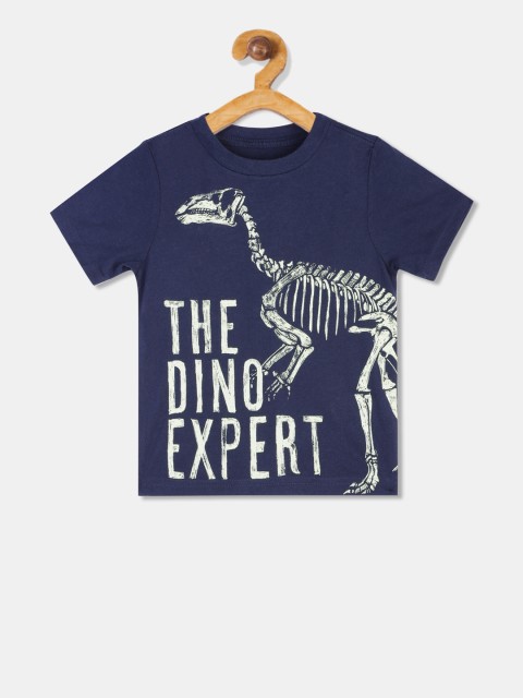 

The Childrens Place Boys Navy Blue Printed Round Neck T-shirt