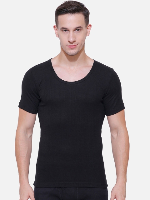 

BODYCARE INSIDER Men Black Solid Slim-Fit Thermal T-Shirt