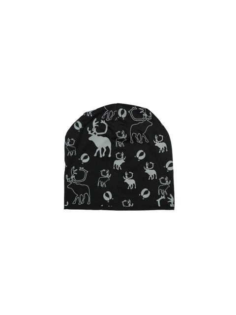

iSWEVEN Unisex Black & Grey Printed Beanie