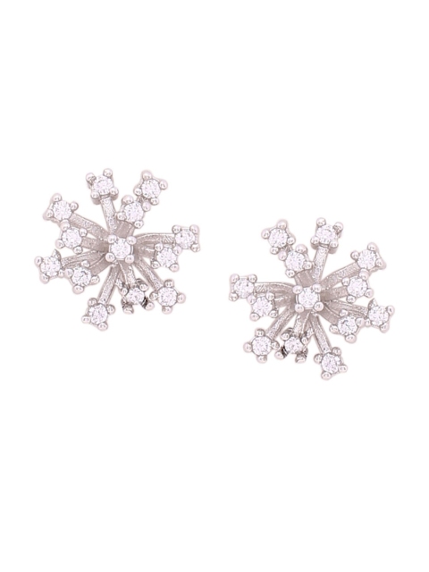 

Voylla Silver-Plated & White Floral Studs