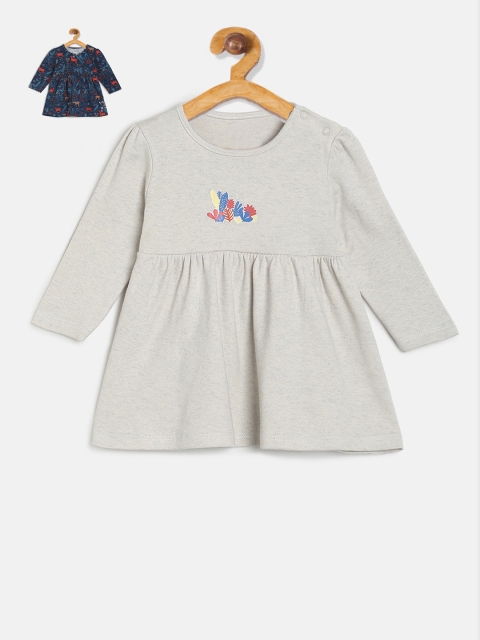 

MINI KLUB Girls Grey Solid A-Line Dress