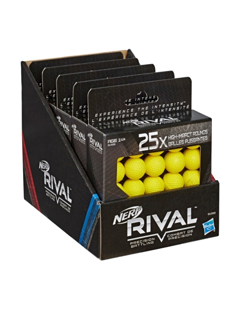 NERF Kids Set Of 25 Yellow Rival Round Refill Pack