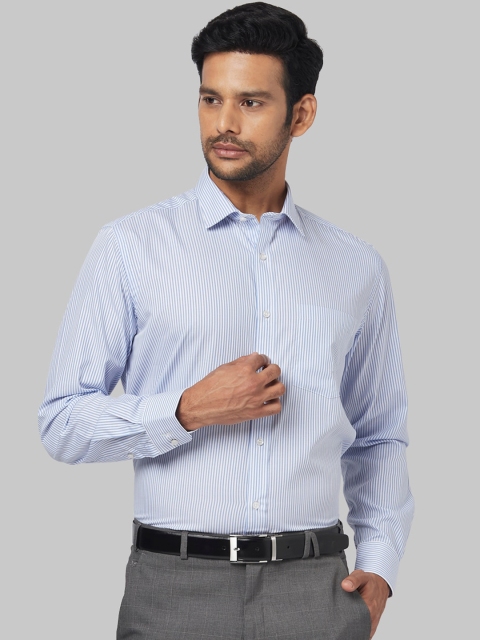 

Park Avenue Men Blue & Off-White Regular Fit Striped Formal Shirt