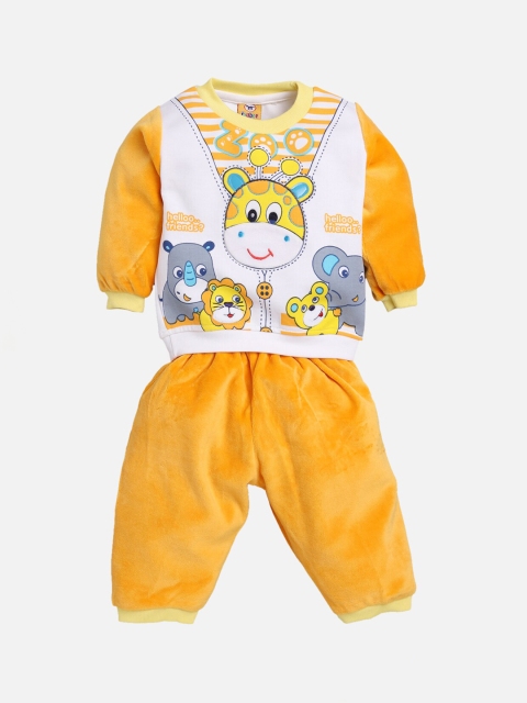 

Jaybee Infant Orange & White Printed Clothing Set