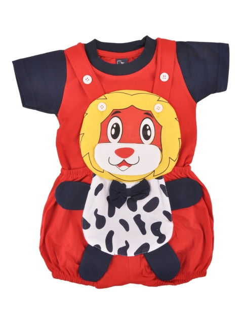 

Jaybee Boys Red Appliqued Dungarees With Tshirt