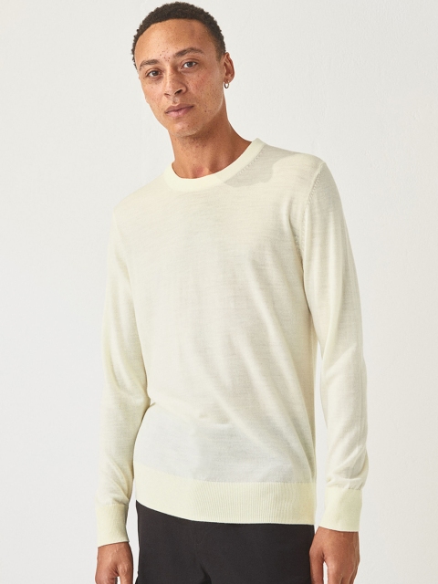 

H&M Men White Merino Wool Jumper
