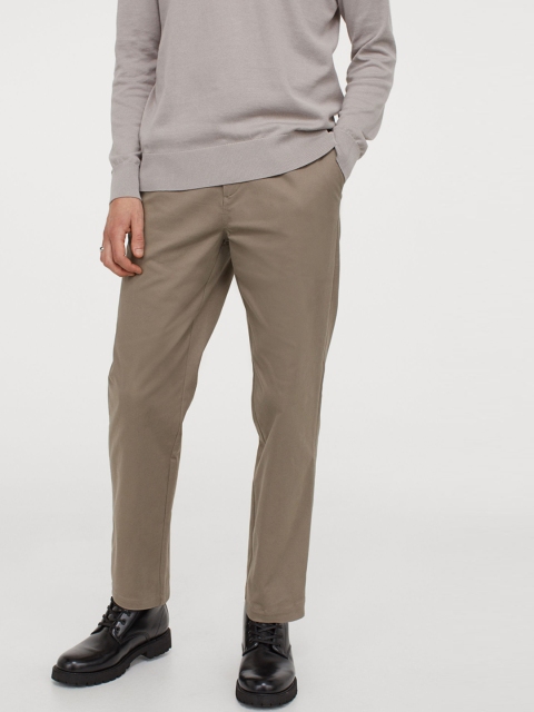 

H&M Men Beige Cotton Chinos