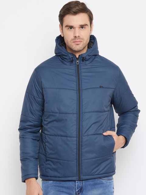 

Okane Men Blue Solid Padded Jacket