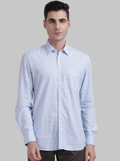

Parx Men Blue Slim Fit Printed Casual Shirt