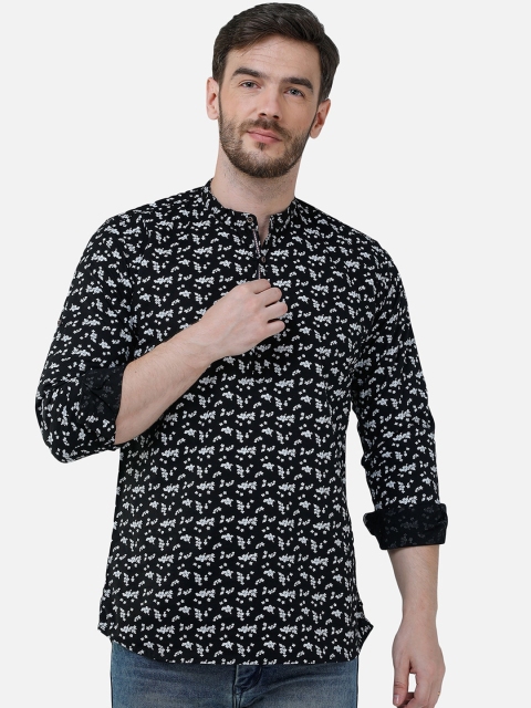 

COLVYNHARRIS JEANS Men Black Slim Fit Printed Casual Shirt
