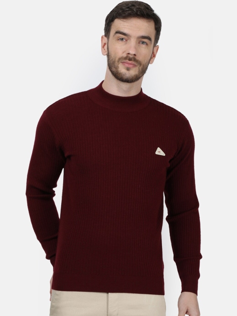 

Monte Carlo Men Maroon Solid Pullover Sweater