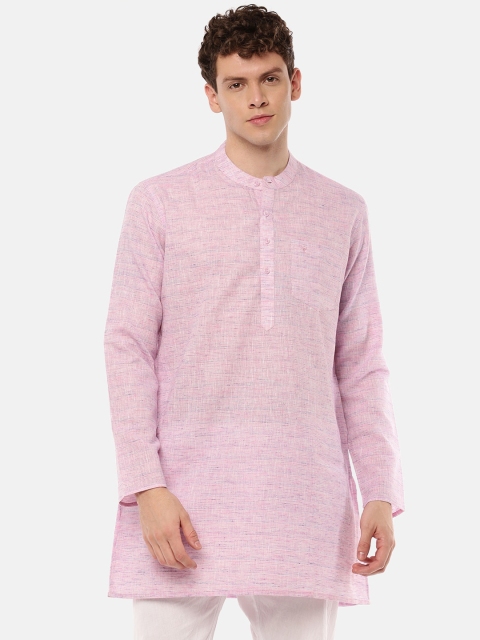 

RAMRAJ COTTON Men Violet Striped Straight Kurta, Lavender