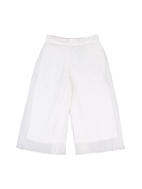 

Pantaloons Junior Girls White Regular Fit Solid Culottes