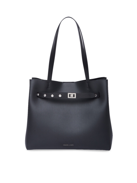 

CHARLES & KEITH Black Solid Handheld Bag