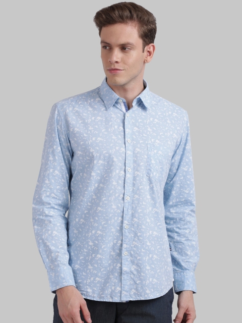 

Parx Men Blue Printed Casual Shirt