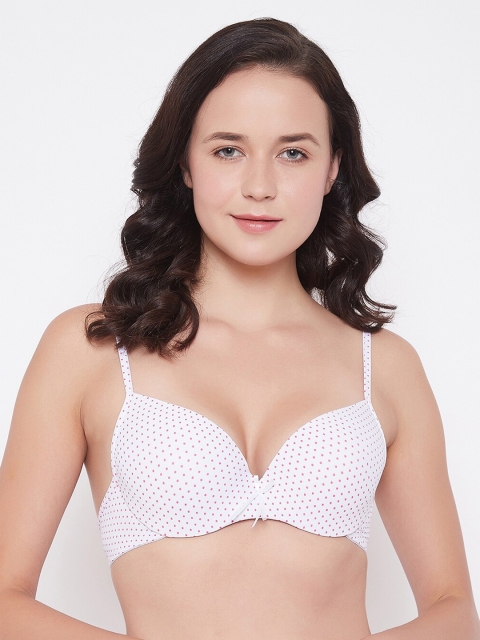 

SECRETS BY ZEROKAATA Women White & Red Printed Lightly Padded Underwired Everyday Bra SZWHT2019