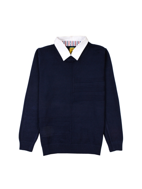 

Lil Lollipop Boys Navy Blue Solid Pullover Sweater