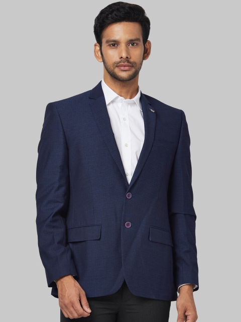 

Park Avenue Men Blue Self Design Single-Breasted Blazer