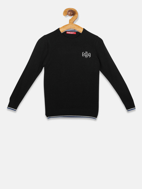 

Monte Carlo Boys Black Solid Pullover Sweater