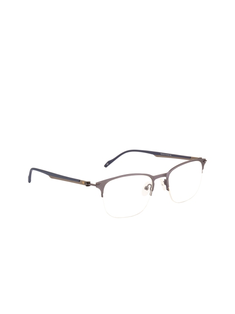

Ted Smith Unisex Metallic-Toned Solid Half Rim Square Frames