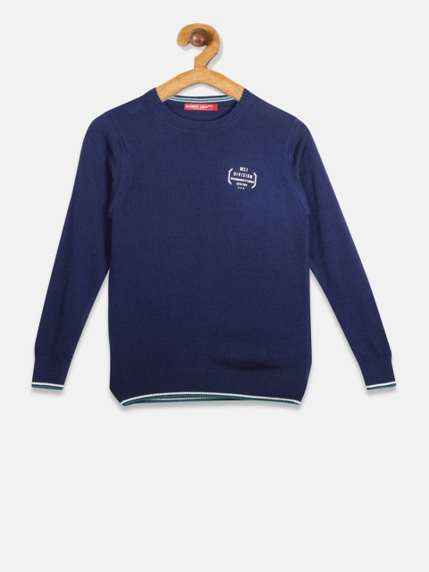 

Monte Carlo Boys Blue Solid Pullover Sweater