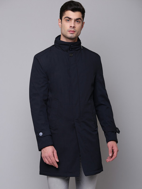

Bruun & Stengade Men Navy Blue Solid Over Coat