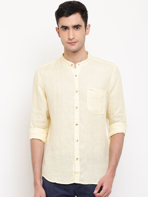

Pepe Jeans Men Yellow Regular Fit Solid Casual Shirt