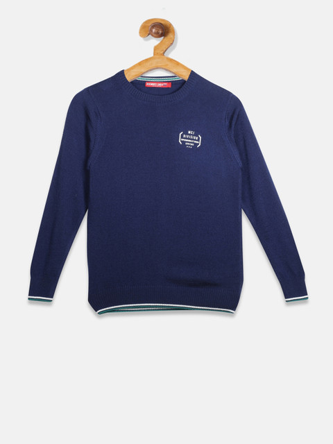 

Monte Carlo Boys Navy Blue Solid Pullover Sweater