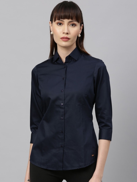 

Park Avenue Woman Blue Regular Fit Solid Formal Shirt