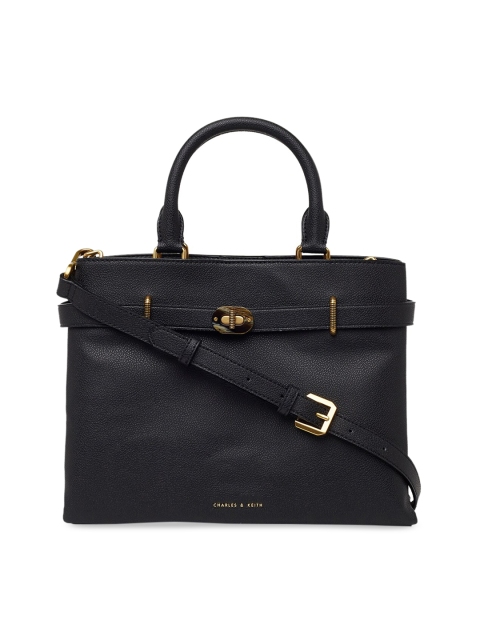 

CHARLES & KEITH Black Solid Handheld Bag