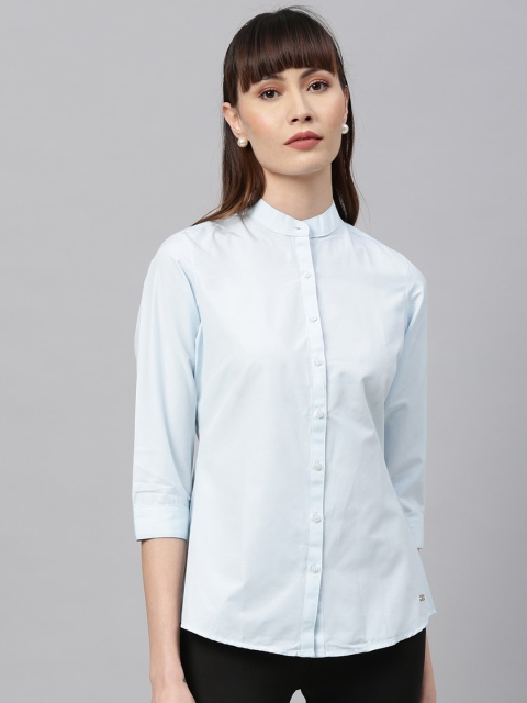 

Park Avenue Woman Blue Regular Fit Solid Formal Shirt