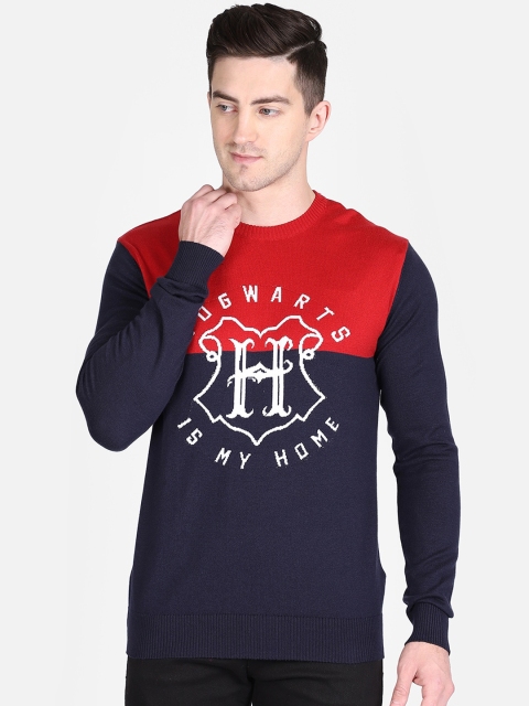 

Free Authority Men Navy Blue & Red Harry Potter Printed Pullover Sweater