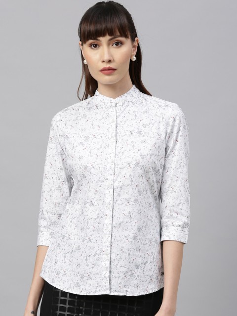 

Park Avenue Woman Women White Regular Fit Printed Casual Shirt