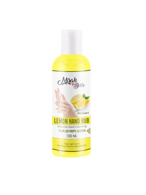 

Mirah Belle Lemon Hand Rub Sanitizer With Vitamin E - 100 ml, Yellow