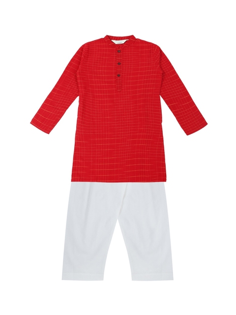 

indus route by Pantaloons Boys Red Printed Kurta with Pyjamas