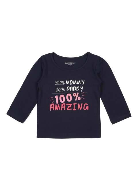 

Pantaloons Baby Girls Navy Blue Printed Round Neck T-shirt