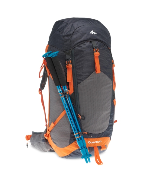 

Quechua By Decathlon Men Black & Orange Hiking Backpack