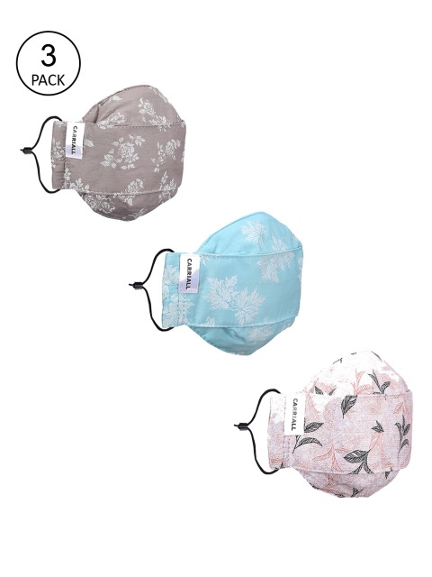 

CARRIALL Unisex Pack Of 3 Assorted 3-Ply Reusable Cloth Mask