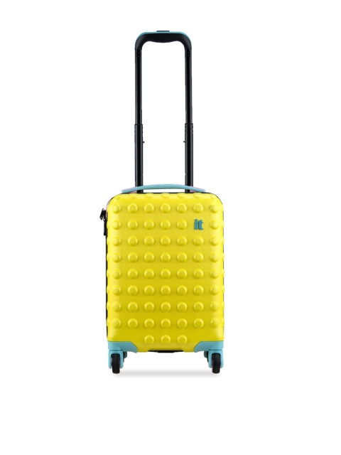 

IT luggage Yellow & Blue Colourblocked Hard-Sided Suitcase Trolley Bag