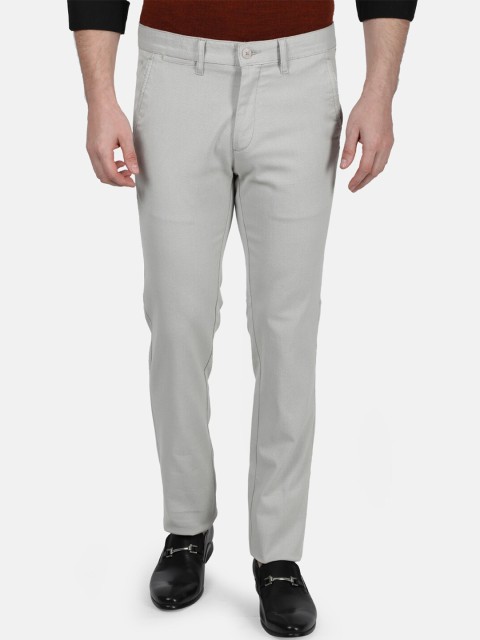 

Monte Carlo Men Grey Slim Fit Solid Regular Trousers
