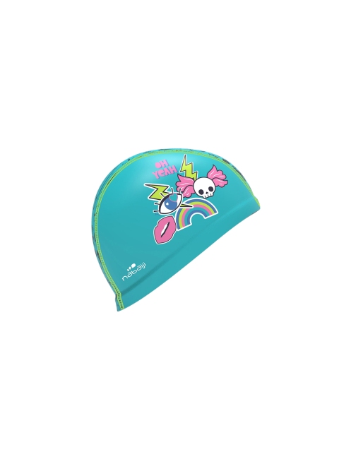 

Nabaiji By Decathlon Unisex Teal-Blue & Pink Printed Silicone Mesh Large Swim Cap