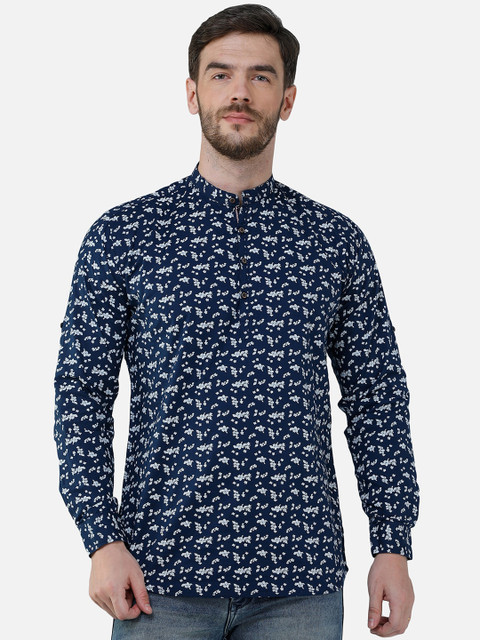 

COLVYNHARRIS JEANS Men Navy Blue Floral Printed Fusion Casual Shirt