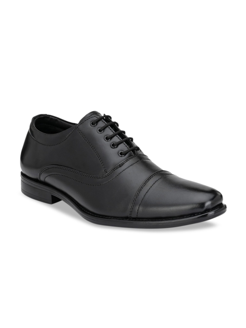 

Eego Italy Men Black Solid Leather Formal Oxfords